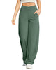 G4Free Wide Leg Pants for Women Loose Yoga Pants with Pockets Petite/Regular/Tall Stretch Casual Lounge Pants 29" Inseam Small Dark Forest Green - Evallys.com