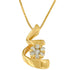 Espira 10K Yellow Gold 1/4 cttw Diamond Spiral Pendant Necklace (I-J, I2-I3) - Evallys.com # #