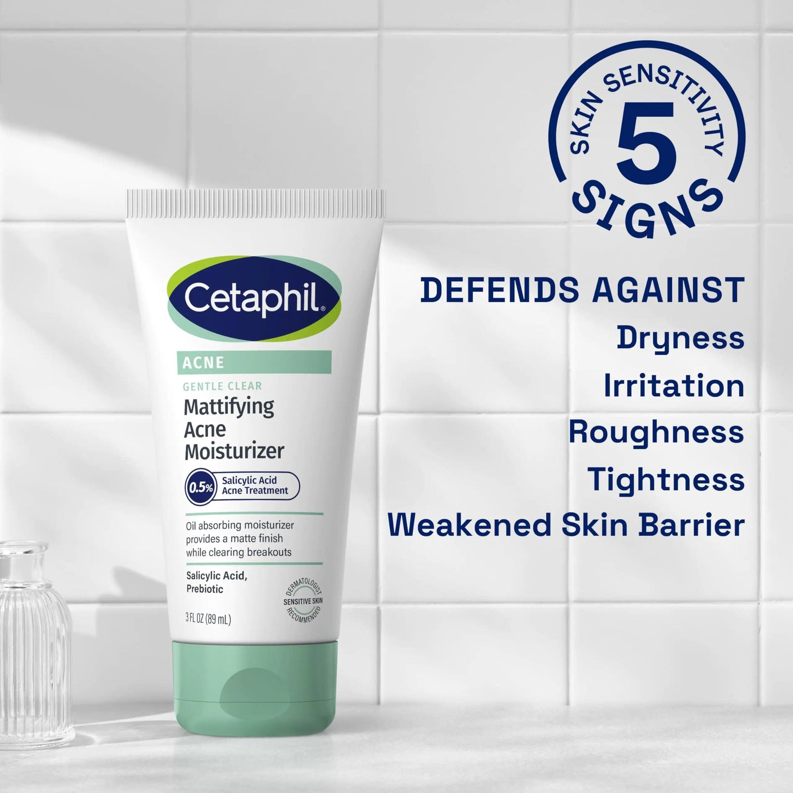 Cetaphil Face Moisturizer, Gentle Clear Mattifying Acne Moisturizer With 0.5% Salicylic Acid, Hydrates and Treats Sensitive Acne Prone Skin, Skin Care for Sensitive Skin, 3oz 3 Fl Oz (Pack of 1) - Evallys.com # #