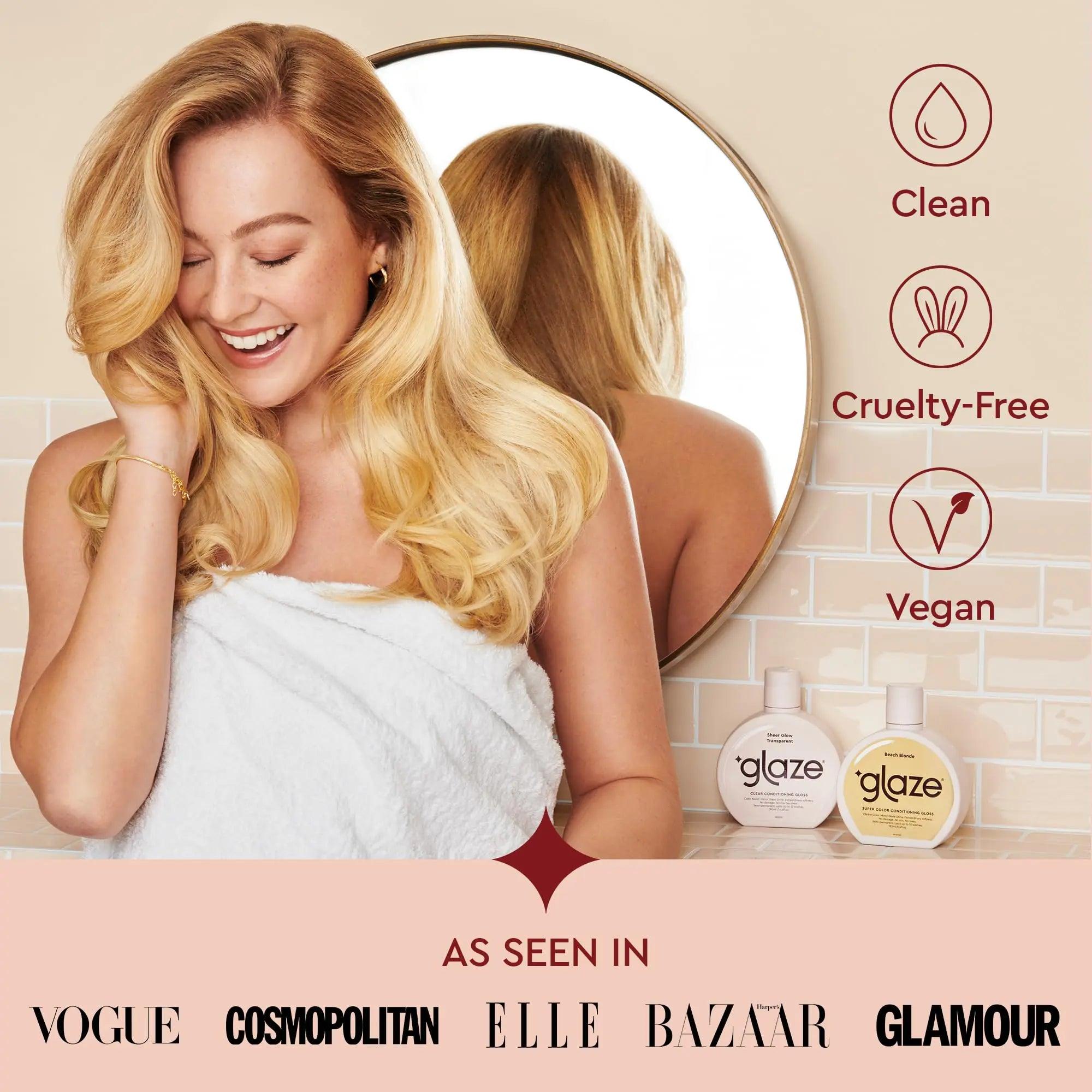 Glaze Super Gloss Color Conditioning Hair Gloss – Like a Tinted Moisturizer for Warm Blonde Hair – Boosts Color, Repairs the Look of Damage & Adds Mirror Shine – Beach Blonde, 6.4 oz - Evallys.com # #