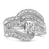 .925 Sterling Silver 1/3 Cttw Round Diamond Crisscross Engagement Ring Bridal Set (H-I Color, I1-I2 Clarity ) - Evallys.com # #