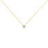 10K Gold 1/10 Carat Round Brilliant-Cut Diamond Modern Bezel-Set Solitaire 16"-18" Pendant Necklace - Evallys.com # #