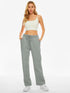 AUTOMET Women's Fleece Lined Sweatpants Baggy Wide Straight Leg Pants Greyblue Medium - Evallys.com # #