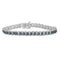 .925 Sterling Silver 2 cttw Treated Blue Diamond Fan-Shaped Nested Link 7" Tennis Bracelet (Blue Color, I3 Clarity) - Size 7" - Evallys.com # #