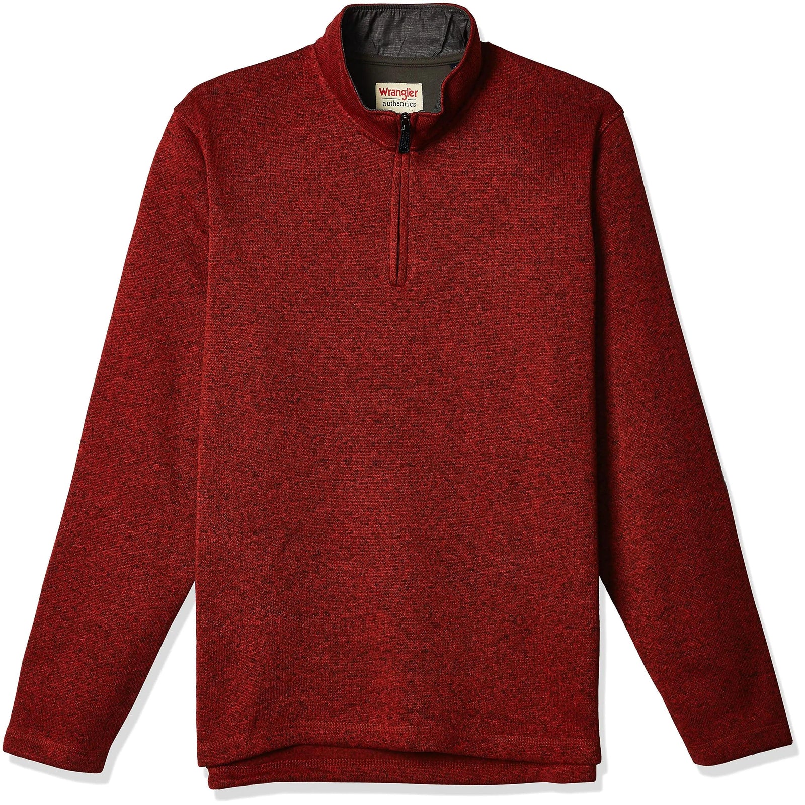 Wrangler Authentics mens Long Sleeve Fleece Quarter-Zip Sweater Small Bossa Nova - Evallys.com # #