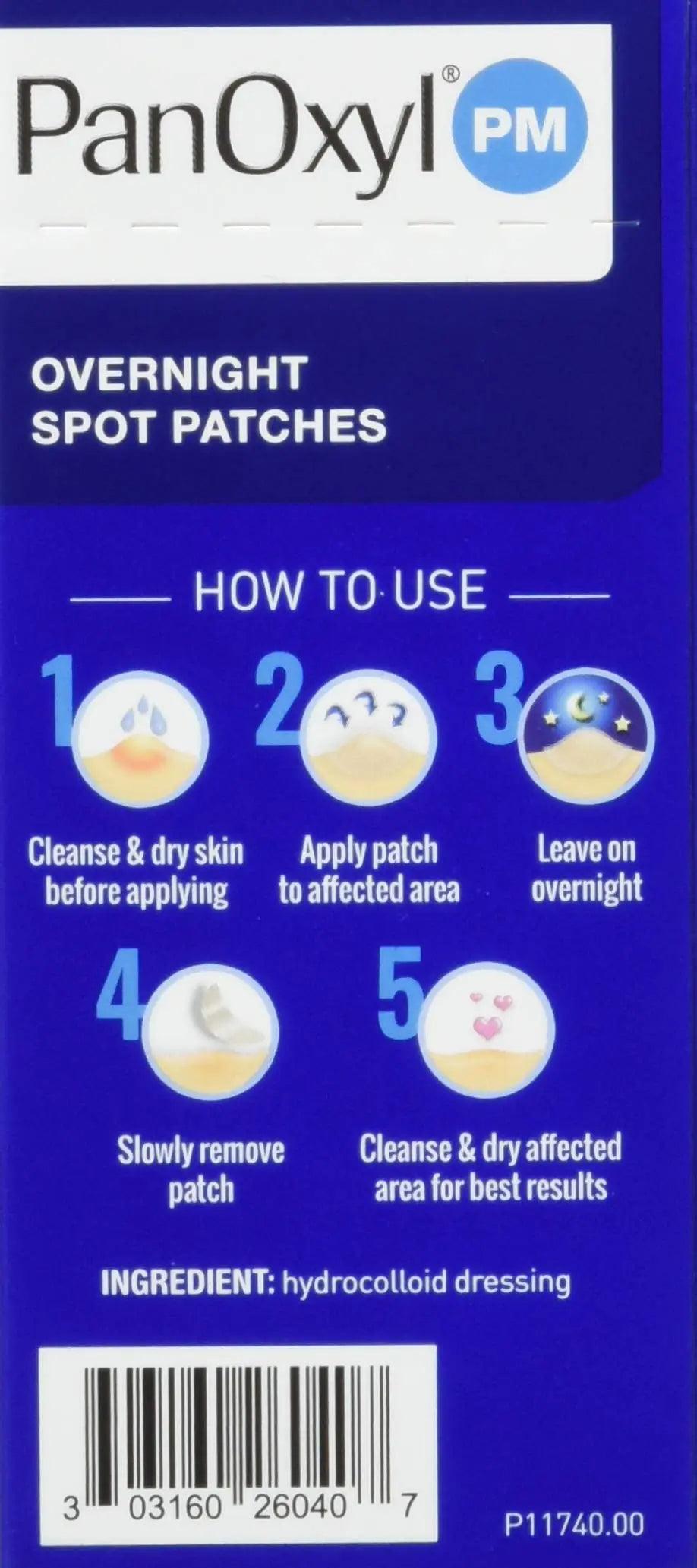 PanOxyl Pm Overnight Spot Patches With Advanced Hydrocolloid Healing Technology, 40 Count (Pack of 3) 40 Count (Pack of 3) - Evallys.com # #