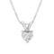 14K White Gold 3-Prong Set Heart Shaped Solitaire Diamond 18" Pendant Necklace (H-I Color, VS2-SI1 Clarity) - Choice of Carat Weight (3300) - Evallys.com # #