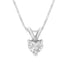 14K White Gold 3-Prong Set Heart Shaped Solitaire Diamond 18" Pendant Necklace (H-I Color, VS2-SI1 Clarity) - Choice of Carat Weight (3300) - Evallys.com # #