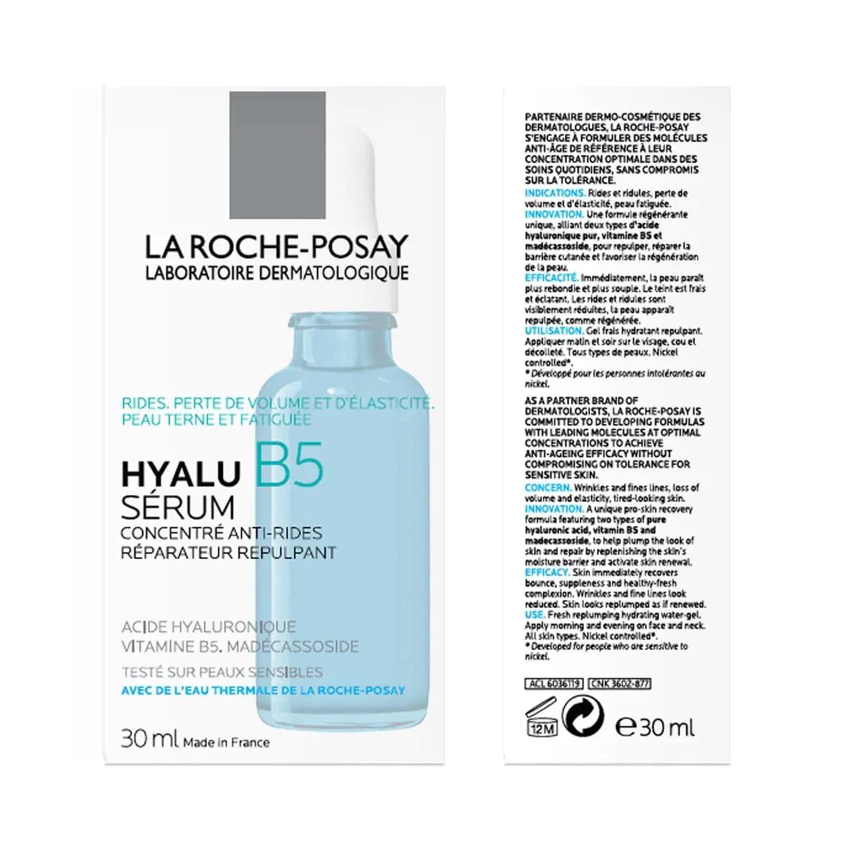 La Roche-Posay Hyalu B5 Pure Hyaluronic Acid Serum for Face, with Vitamin B5, Anti-Aging Serum for Fine Lines and Wrinkles, Hydrating Serum to Plump and Repair Dry Skin, Safe on Sensitive Skin 1 Fl Oz (Pack of 1) - Evallys.com # #