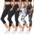 NexiEpoch 4 Pack Leggings for Women with Pockets- High Waisted Tummy Control for Workout Running Capri Yoga Pants Capri Leggings XX-Large 7#black*2/ Marble /Tie Dye Black - Evallys.com # #