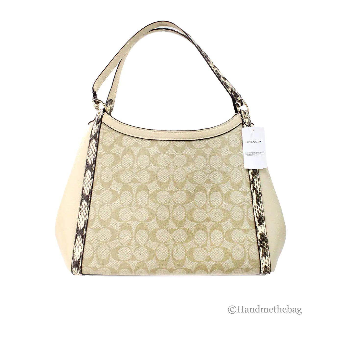 Coach Kristy Snakeskin Leather Triple Compartment Shoulder Bag - Evallys.com # #