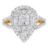 2 Micron Yellow Plated Sterling Silver Diamond Cluster Ring (1 1/2 cttw, J-K Color, I1-I2 Clarity) - Evallys.com # #