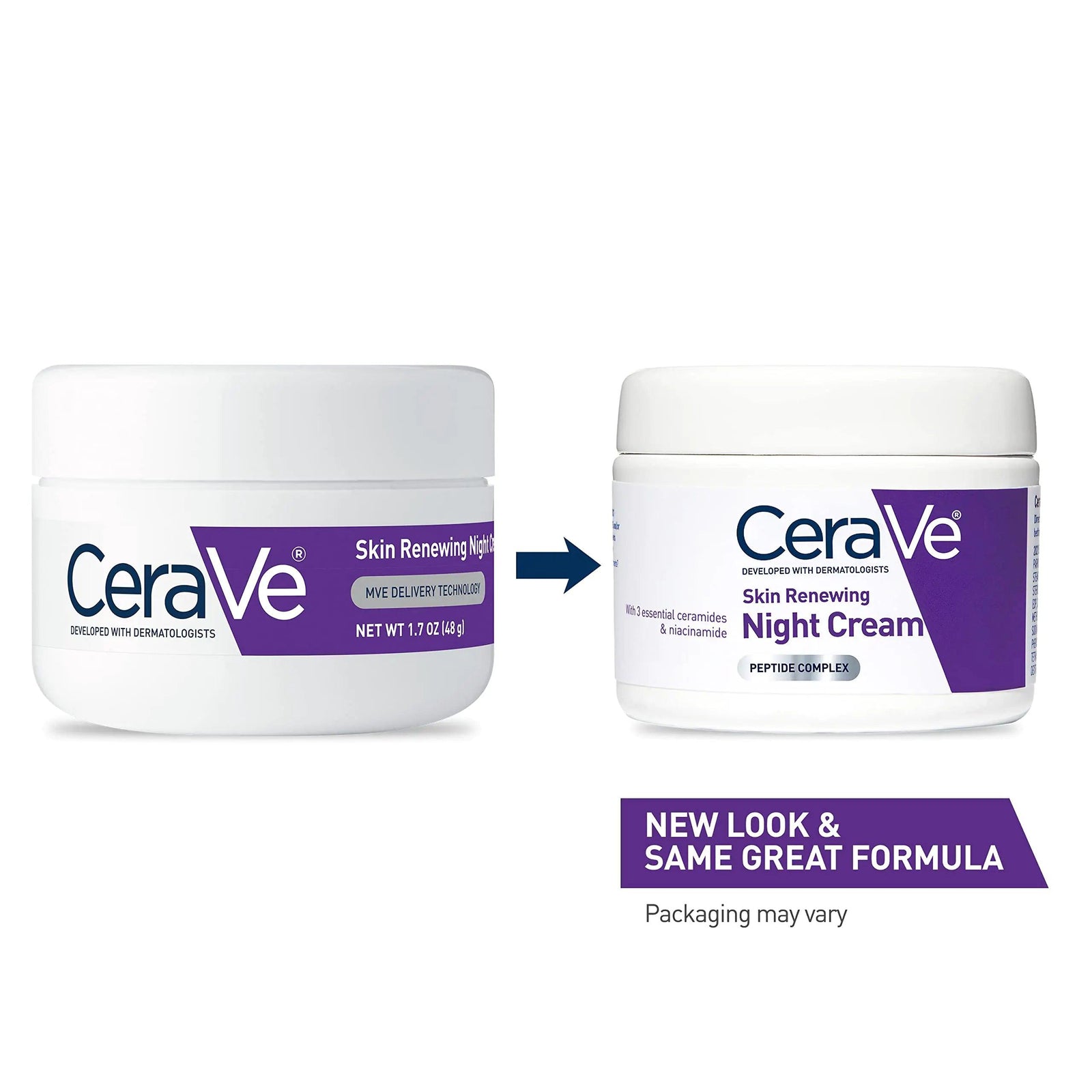 CeraVe Skin Renewing Night Cream | Niacinamide, Peptide Complex, and Hyaluronic Acid Moisturizer for Face | 1.7 Ounce, Packaging may Vary 1.7 Ounce (Pack of 1) - Evallys.com # #