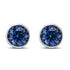 14K White Gold 1.0 Cttw Blue Lab Grown Diamond Screw-Back Classic Bezel Solitaire Stud Earrings (Blue Color, VS2-SI1 Clarity) - Evallys.com # #