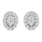 .925 Sterling Silver 1 1/2 Cttw Round-Cut Diamond Oval Shaped Stud Earrings (I-J Color, I3 Clarity) - Evallys.com # #