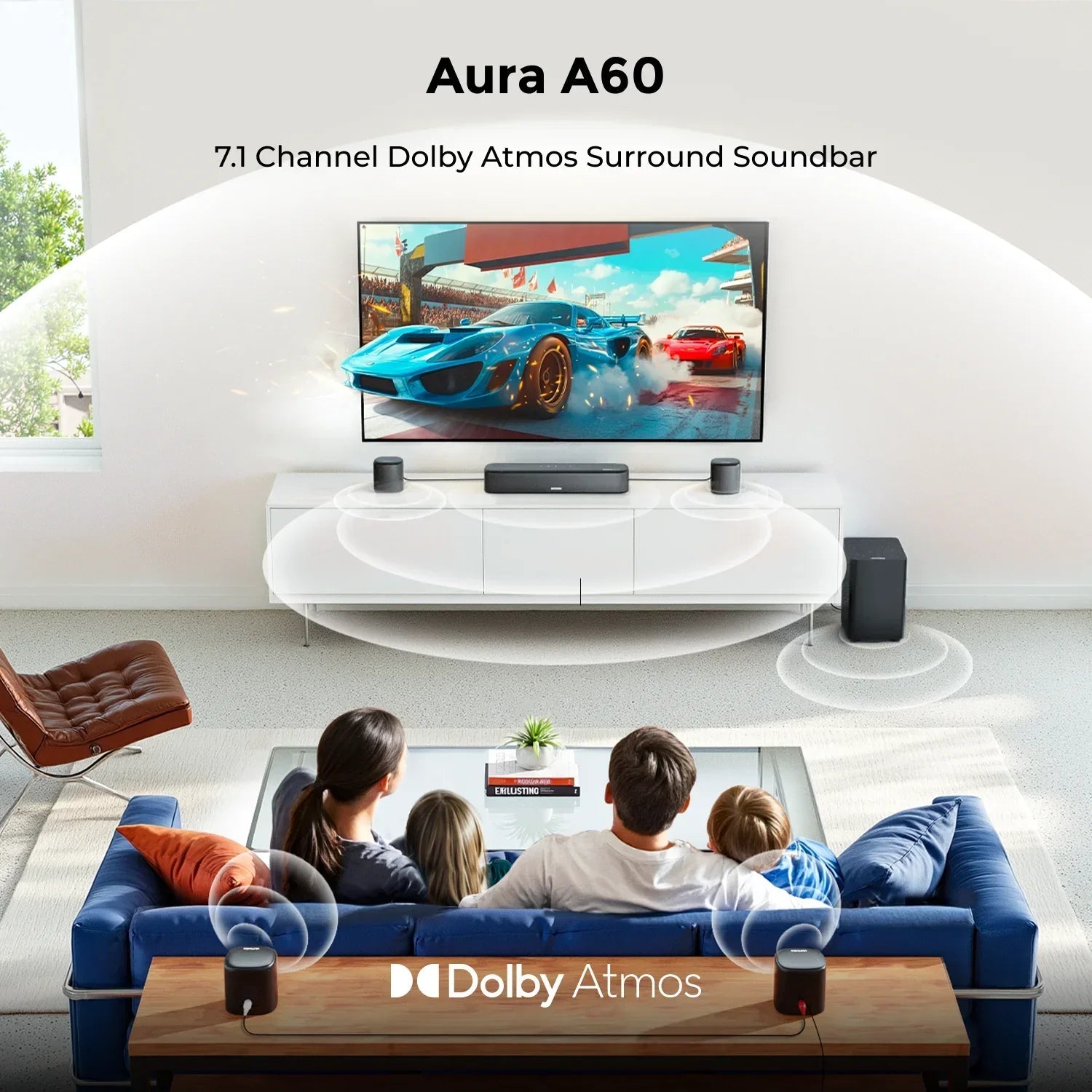 ULTIMEA 7.1ch Dolby Atmos Soundbar –350W Bluetooth Home Theater System - Evallys.com