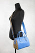 Coach Rowan Mixed Racer Blue Canvas Leather Colorblock Satchel - Evallys.com # #