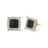 Men's 10K Yellow Gold 1/2 Cttw White and Black Treated Diamond Earring (Black / I-J Color, I2-I3 Clarity) - Evallys.com # #