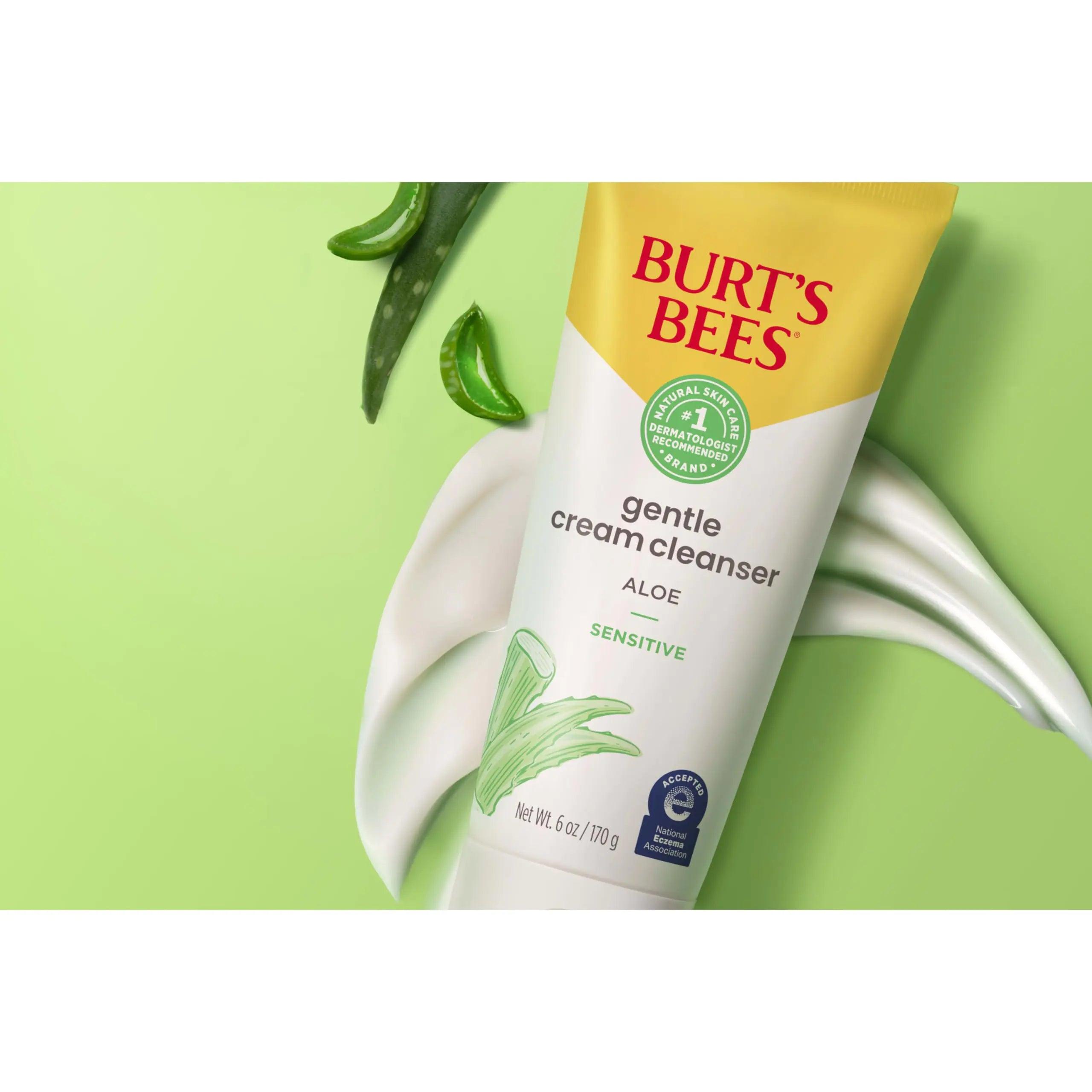 Burt’s Bees Sensitive Skin Bundle, Gentle Cream Facial Cleanser with Aloe and Moisturizing Face Cream with Aloe and Rice Milk, Natural Origin Skincare, 6 oz./3 oz. Cream Cleanser + Moisturizing Cream Bundle - Evallys.com # #