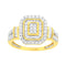 10K Yellow Gold Plated .925 Sterling Silver 3/4 Cttw Diamond Cluster Ring (I-J color, I1-I2 Clarity) - Evallys.com # #