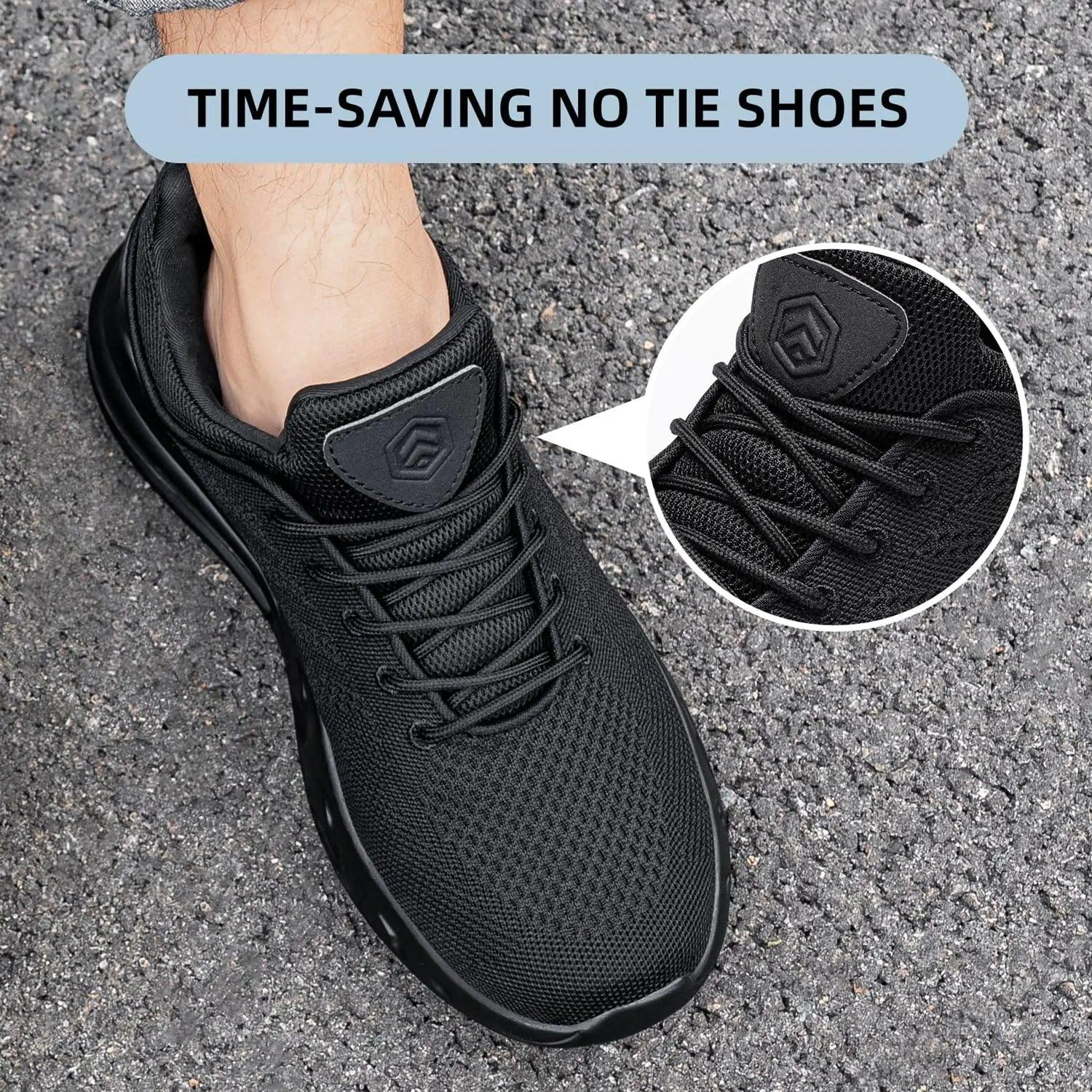 LARNMERN Mens Non Slip Work Shoes Slip On Water Resistant Walking Sneakers Zapatos Trabajo Waterproof Food Service Chef Kitchen 10 No-lace-up - Evallys.com # #