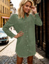 Zilcremo Women Denim Shirt Dresses Long Sleeve Distressed Jean Dress Button Down Casual Tunic Top Medium Green - Evallys.com # #