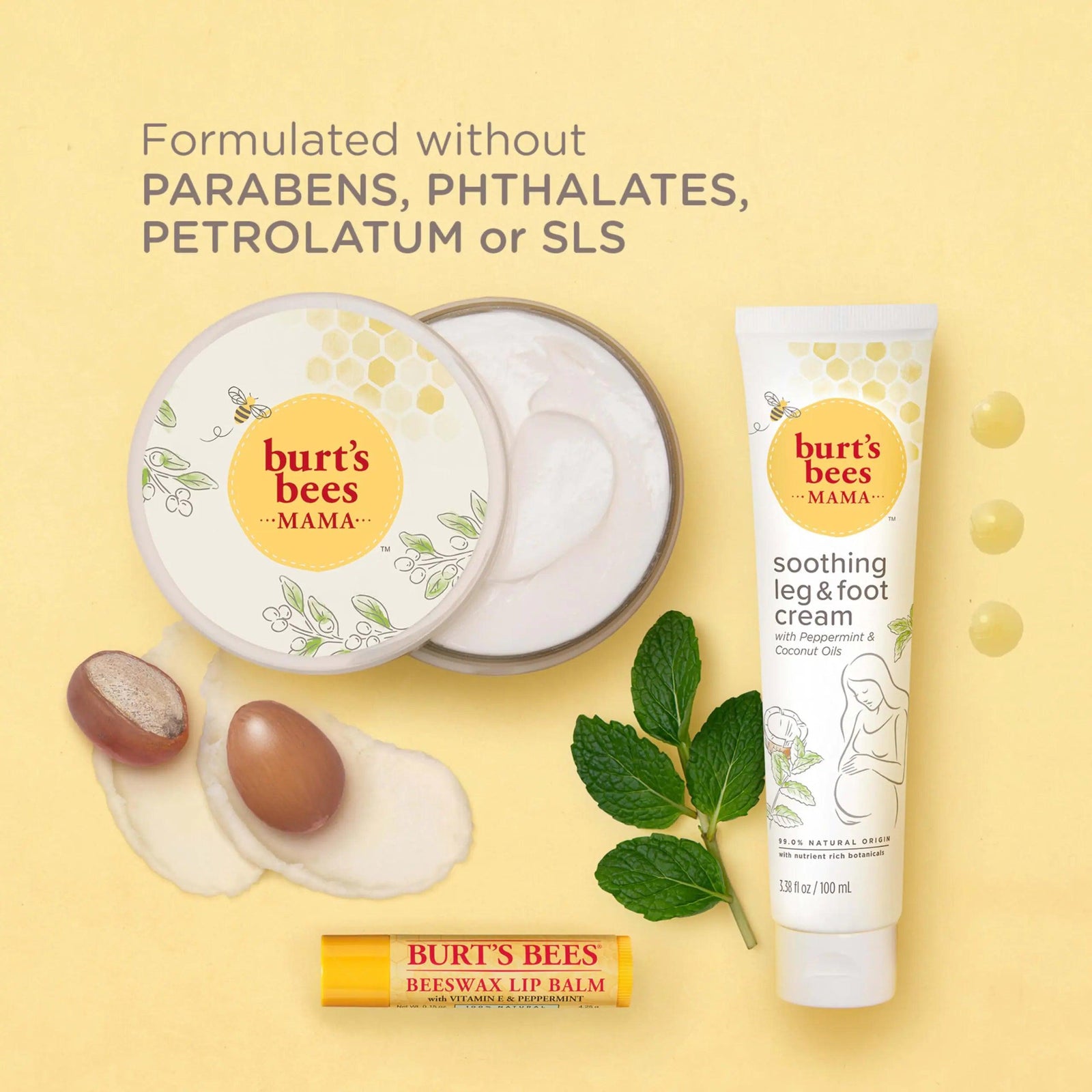 Burt's Bees Pregnancy Essentials Gifts Set, 3 Giftable Baby Shower Products & Must Have Baby Registry Items, Nourishing Skincare - Mama Belly Butter, Original Lip Balm, Leg & Foot Cream Mama Pregnancy Set 3 Count (Pack of 1) - Evallys.com # #