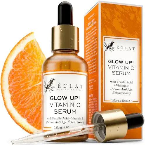 Vitamin C Face Serum - Dark Spot Remover Facial Serum, Vit C Serum with Hyaluronic Acid, Ferulic Acid, & Vit E - Anti Aging and Skin Brightening Serum, Pure Vitamin C Serum Skin Care - Evallys.com