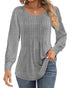 Ficerd Women's Puff Long Sleeve Tunic Tops Pleated Crew Neck Blouses Dressy Casual Loose Fit Fall and Winter Shirts Pink Floral Large - Evallys.com