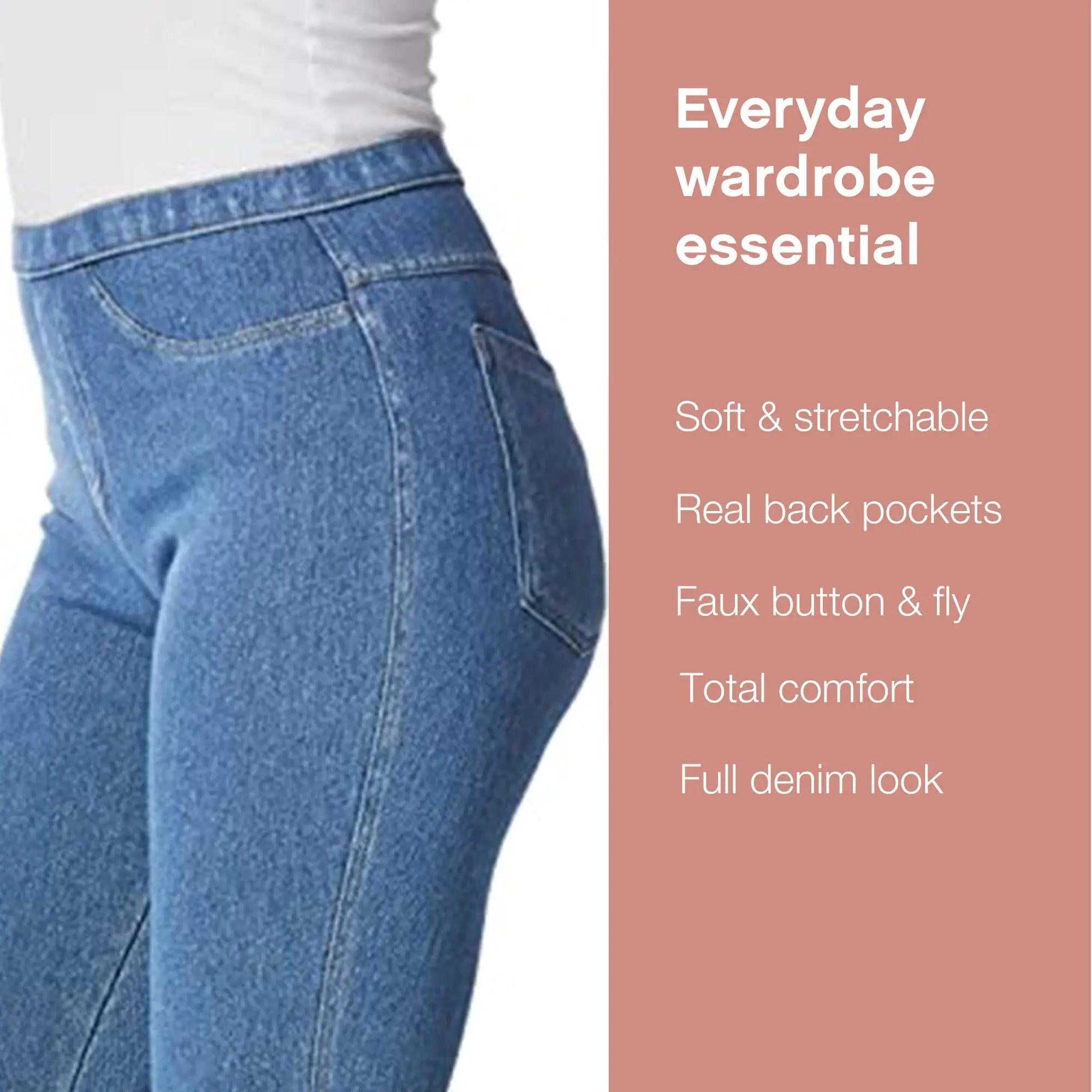 No Nonsense Women’s Classic Denim Leggings, Jeggings for Women with Real Back Pockets, High Waisted Stretch Jeans X-Large Light Denim - Evallys.com # #