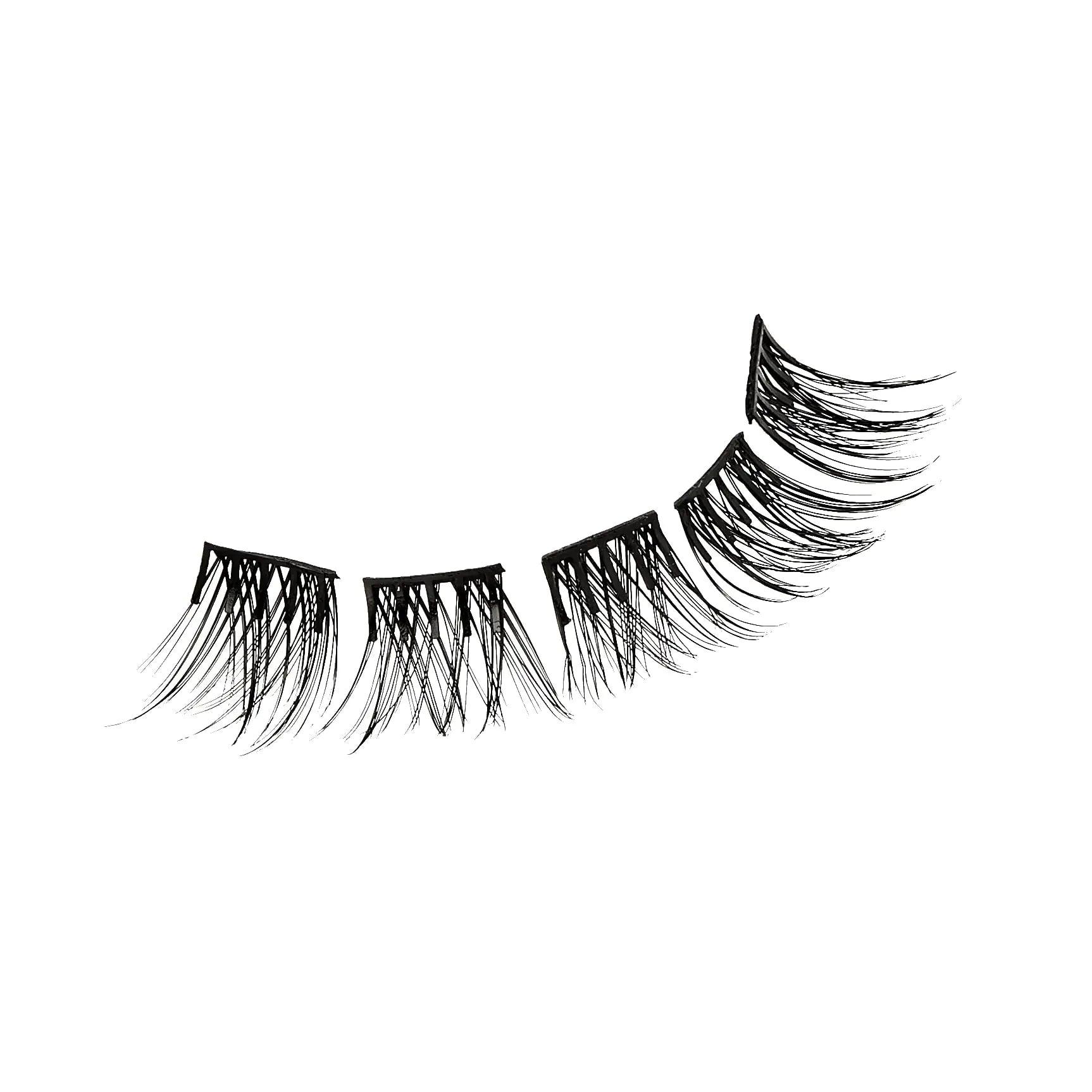 KISS imPRESS Falsies False Eyelashes, Lash Clusters, 'Voluminous', 14 mm, Includes 20 Clusters, 1 applicator, Contact Lens Friendly, Easy to Apply, Reusable Strip Lashes 21 Piece Set - Evallys.com # #