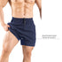 Men's 5" Running Shorts 2 Pack Quick Dry Athletic Workout Gym Shorts with Zipper Pockets Medium Navy/Green - Evallys.com # #