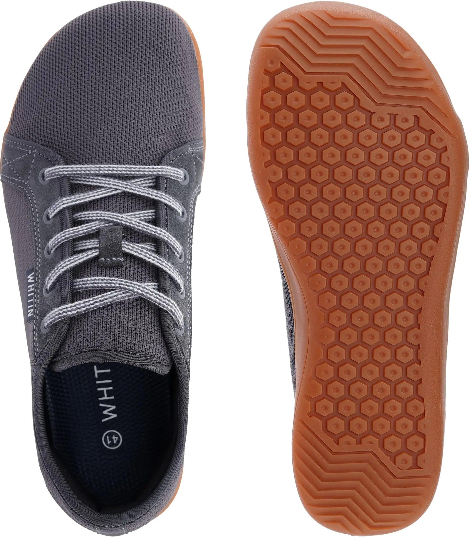 WHITIN Women's Minimalist Barefoot Shoes | Zero Drop Sole | Wide Width Fashion Sneaker 10 Wide W81 | Grey Brown - Evallys.com # #