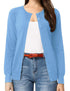 GRACE KARIN Women's Long Sleeve Button Down Crew Neck Classic Sweater Knit Cardigan Baby Blue Large - Evallys.com # #