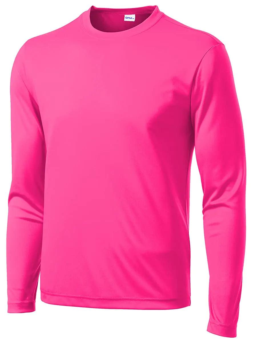 Opna Men's Long Sleeve Moisture Wicking Athletic Shirts X-Large Tall Pink - Evallys.com # #