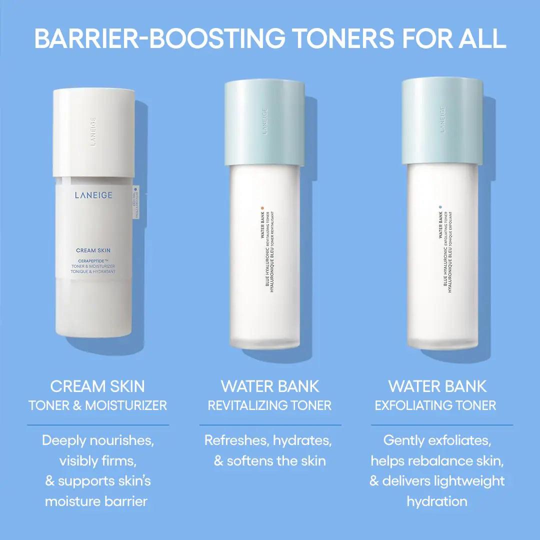 LANEIGE Cream Skin Refillable Toner & Moisturizer with Ceramides and Peptides: Korean Milky Toner, Amino Acid, Nourish, Hydrate, Barrier-Boosting, Visibly Firm 10.8 oz / 320 ml - Evallys.com # #