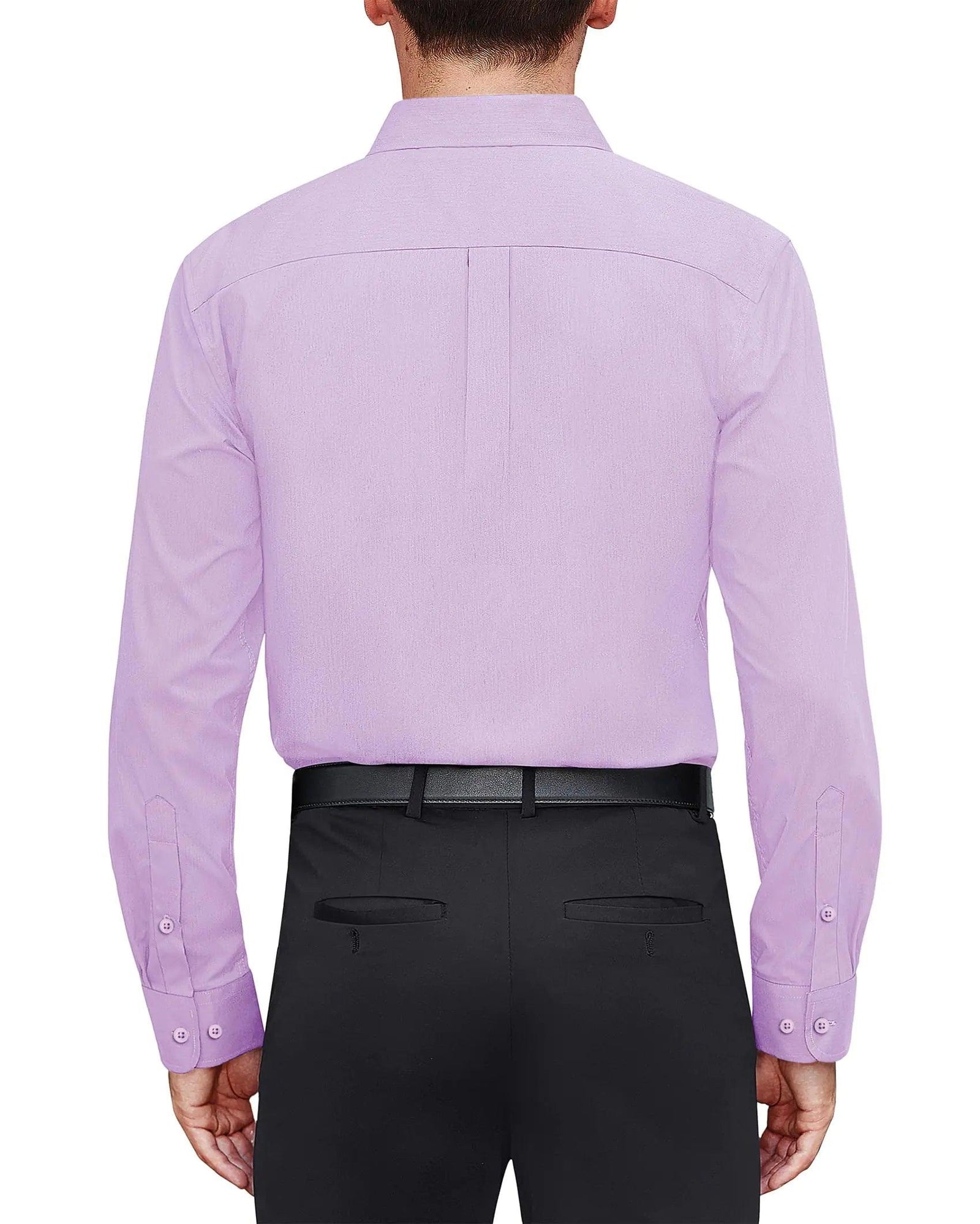 J.VER Men's Dress Shirts Stretch Stain Shield Long Sleeve Solid Formal Shirt Business Casual Button Down Shirts XX-Large Light Purple - Evallys.com # #