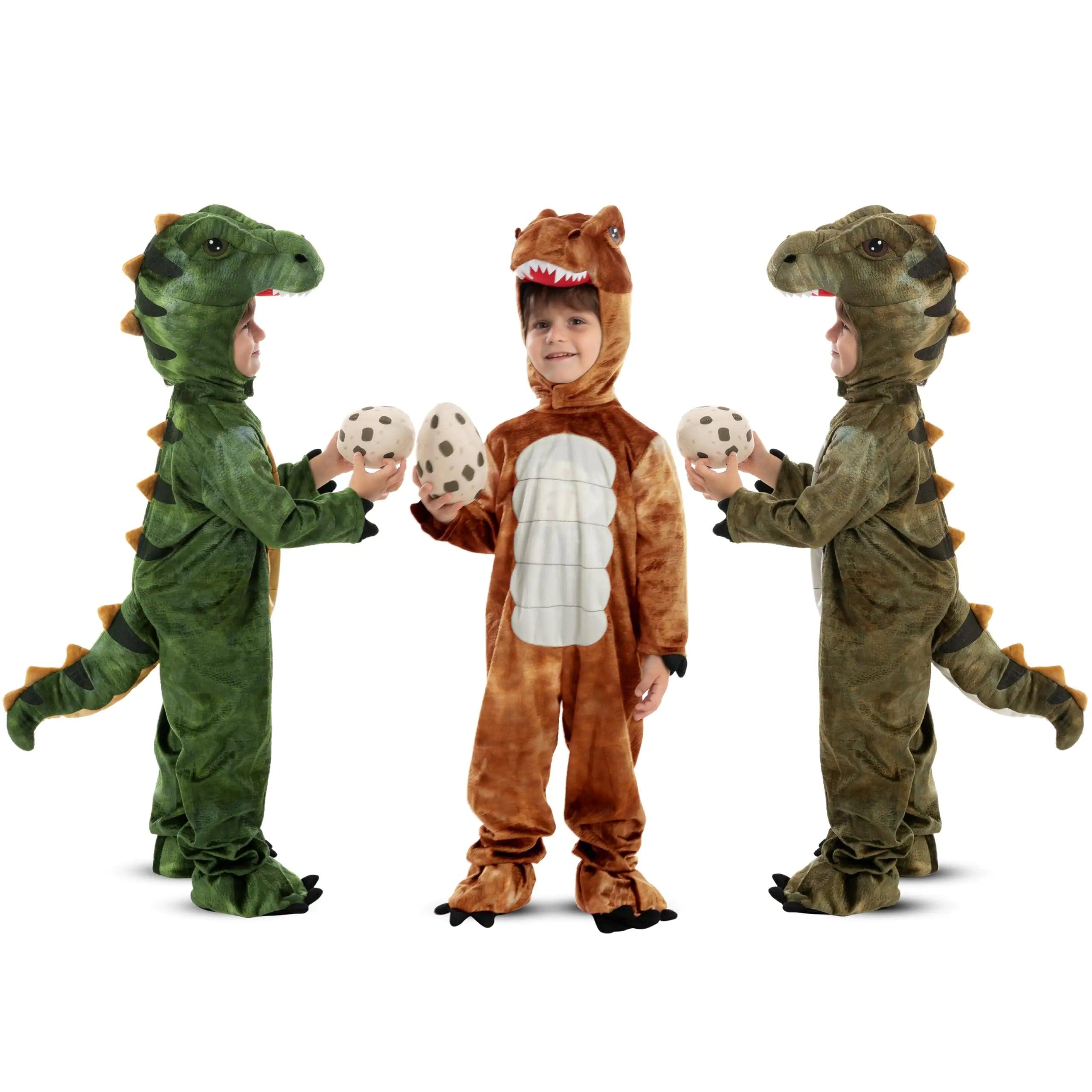 Spooktacular Creations Realistic T-rex Costume Outfit Dinosaur Jumpsuit with Egg for Kids Toddler Halloween Dress-up Party Bronze 3T(3-4 yrs) - Evallys.com # #