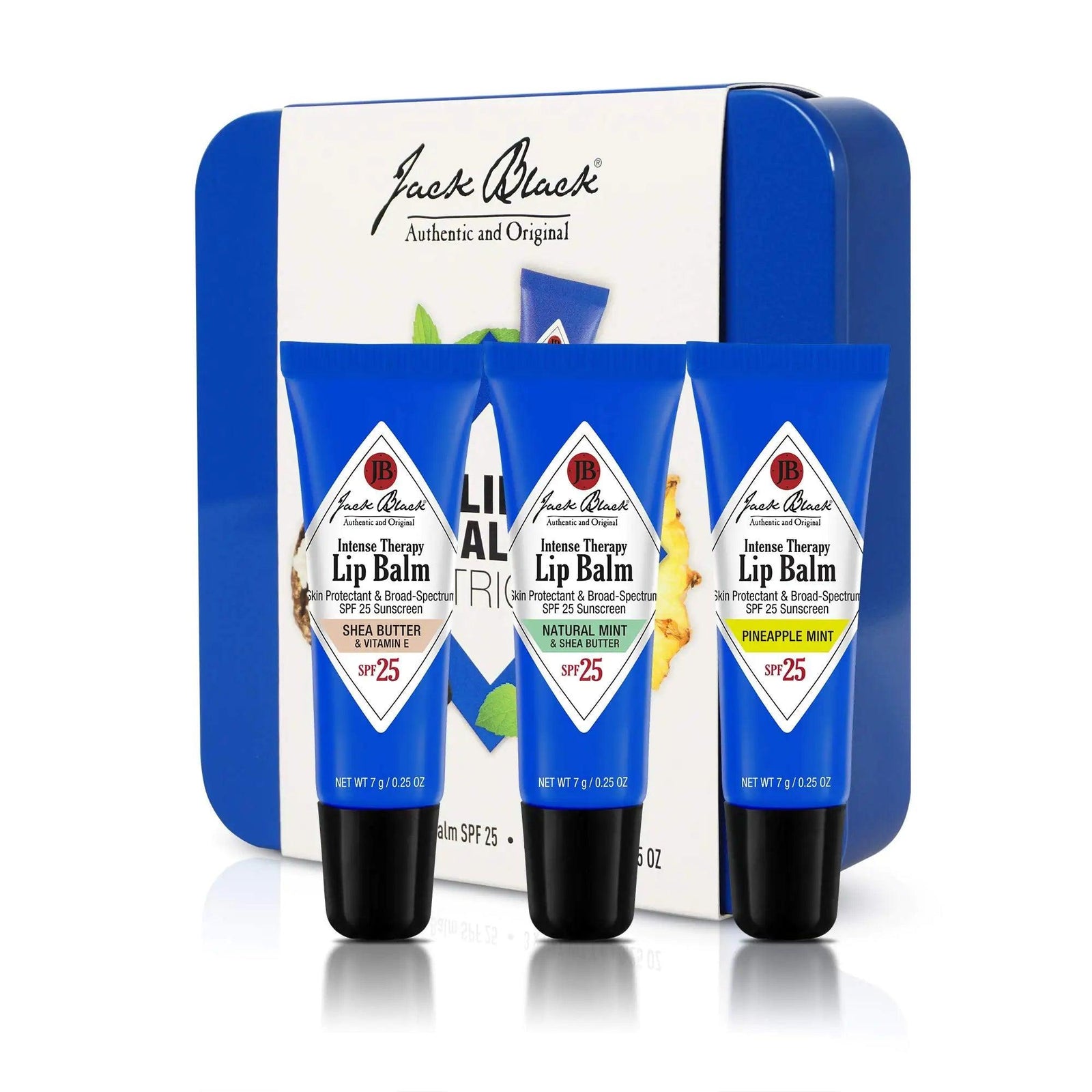 Jack Black Intense Therapy Lip Balm, 0.25-Oz. – SPF 25 Sun Protection, Lip Moisturizer, Hydrating Lip Balm with SPF, Lip Sunscreen to Relieve Dry, Chapped Lips Lip Balm Trio with Reusable Tin - Evallys.com # #