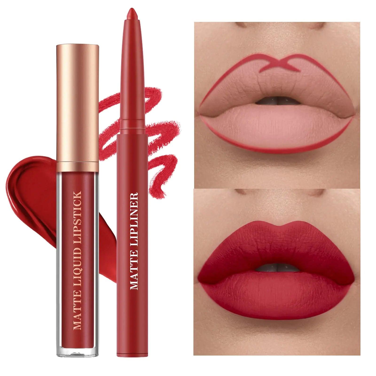 BestLand 6Pcs Matte Liquid Lipstick + Lip Liner Pens Set, One Step Lips Makeup Kits Pigment Velvety Nude Lip Stain Waterproof Long Wear Lip Gloss Make up Gift Set (Natural Allure Bundle) 6 Fl Oz (Pack of 1) Natural Allure Bundle - Evallys.com # #