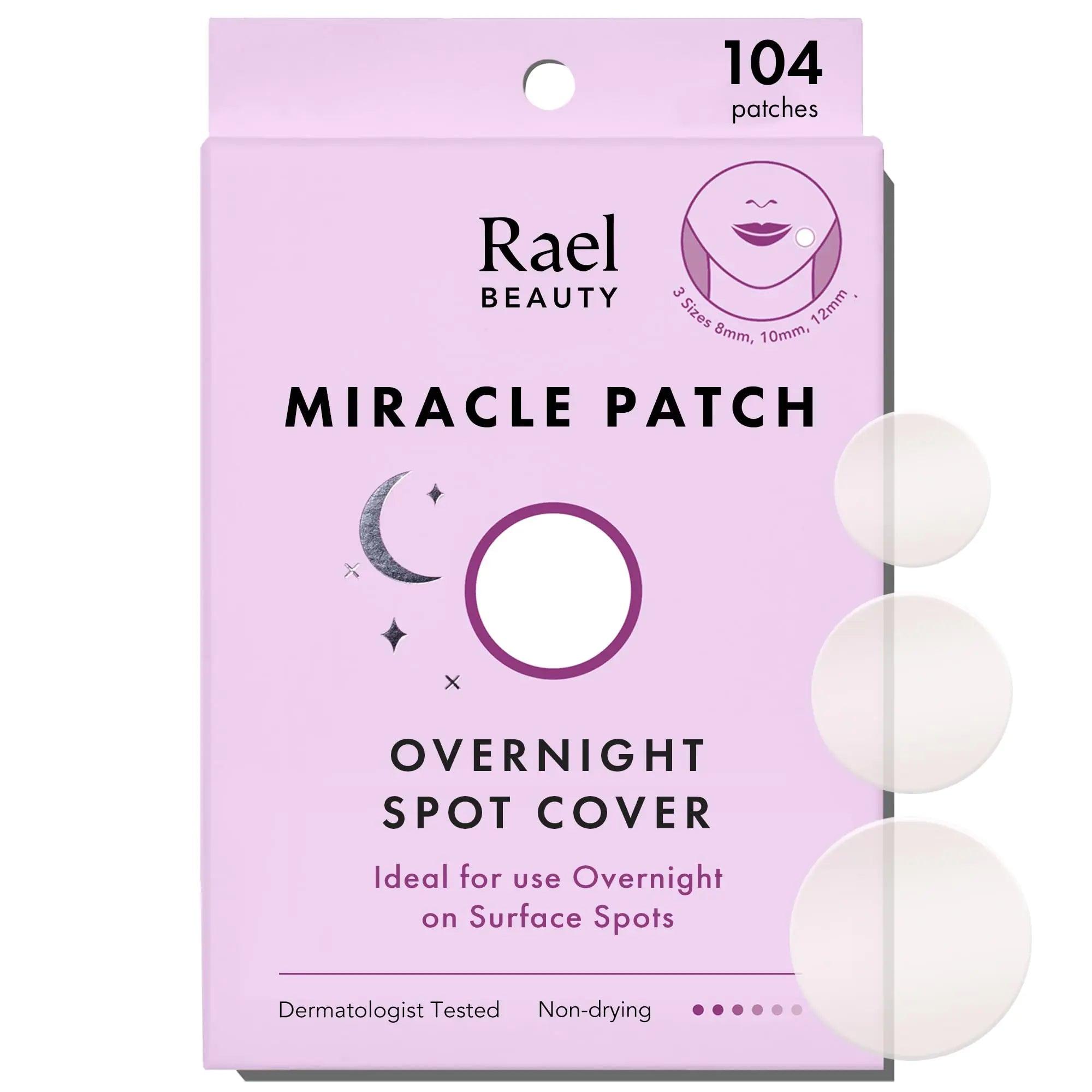Rael Pimple Patches, Miracle Overnight Spot Cover - Hydrocolloid Acne Patch for Face, Zit & Blemish, Thicker & Extra Adhesion, All Skin Types, Vegan, Cruelty Free, 3 Sizes (104 Count) 104 Count (Pack of 1) - Evallys.com # #