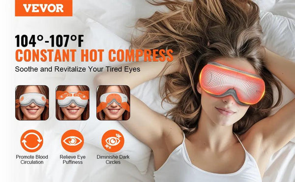 & Remote Eye Massager with Heat Eye Care Device 5 Modes Bluetooth Music - Evallys.com # #