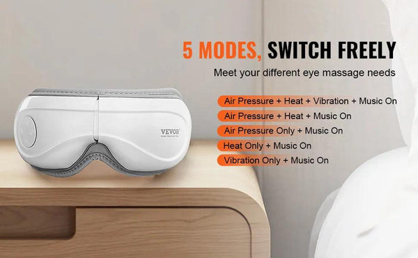 & Remote Eye Massager with Heat Eye Care Device 5 Modes Bluetooth Music - Evallys.com # #