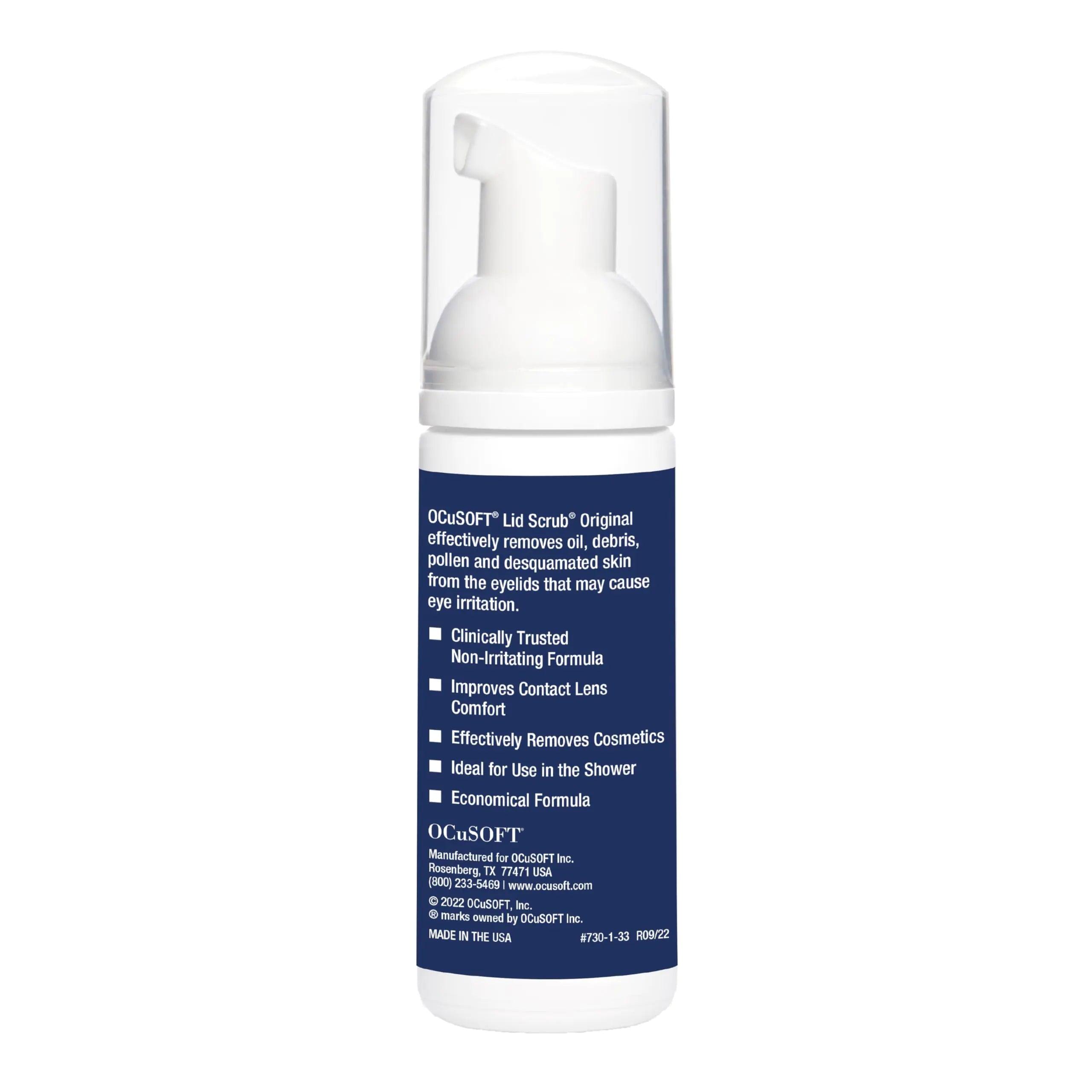 OCuSOFT Original Foaming Eyelid Cleanser - Mild Instant Foam to Remove Oil, Dust, Pollen & Makeup - 1.68 fl oz - Evallys.com # #