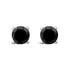 14K White Gold Round Brilliant-Cut Black Diamond Classic 4-Prong Stud Earrings with Screw Backs (Fancy Color-Enhanced, I2-I3 Clarity) - Evallys.com # #