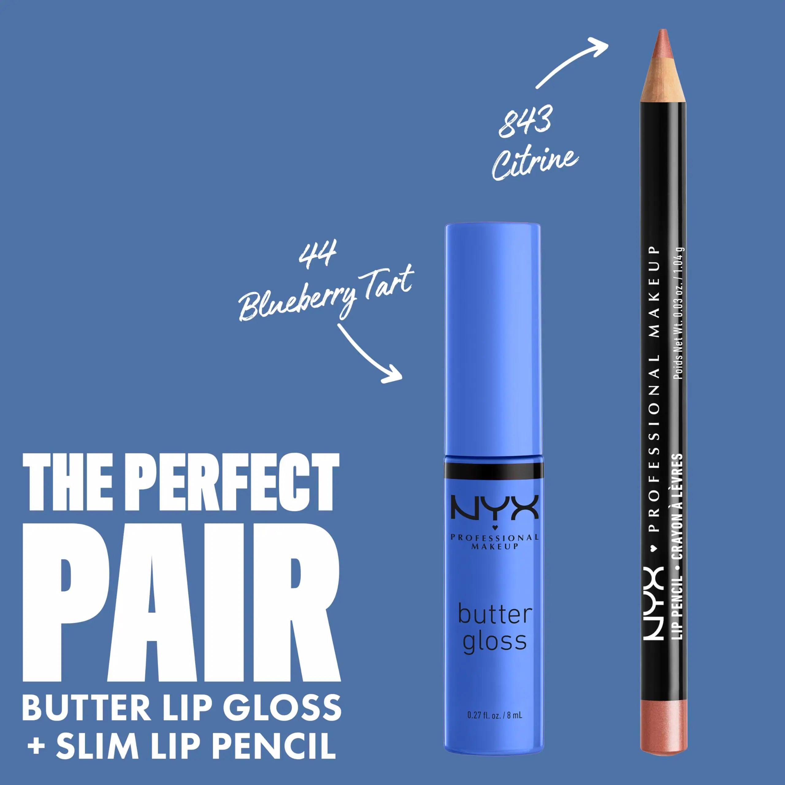 NYX PROFESSIONAL MAKEUP Butter Gloss, Non-Sticky Lip Gloss - Blueberry Tart (Periwinkle Blue) 44 Blueberry Tart 0.27 Fl Oz (Pack of 1) - Evallys.com # #