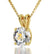 14k Yellow Gold Aquarius Necklace Zodiac Pendant 24k Gold inscribed on Crystal - Evallys.com # #