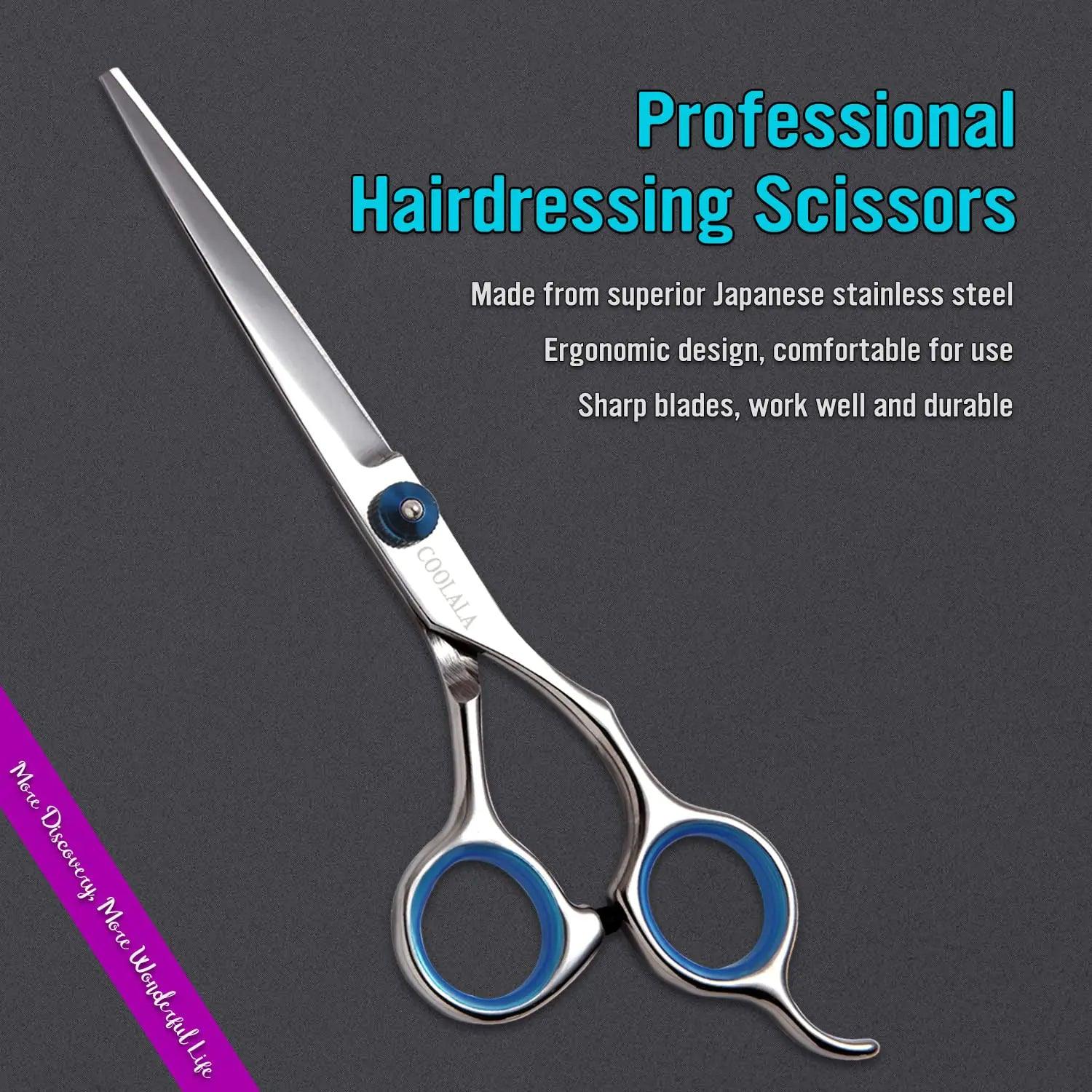 Stainless Steel Hair Cutting Scissors 6.5 Inch Hairdressing Razor Shears Professional Salon Barber Haircut Scissors, One Comb Included, Home Use for Man Woman Adults Kids Babies - Evallys.com # #