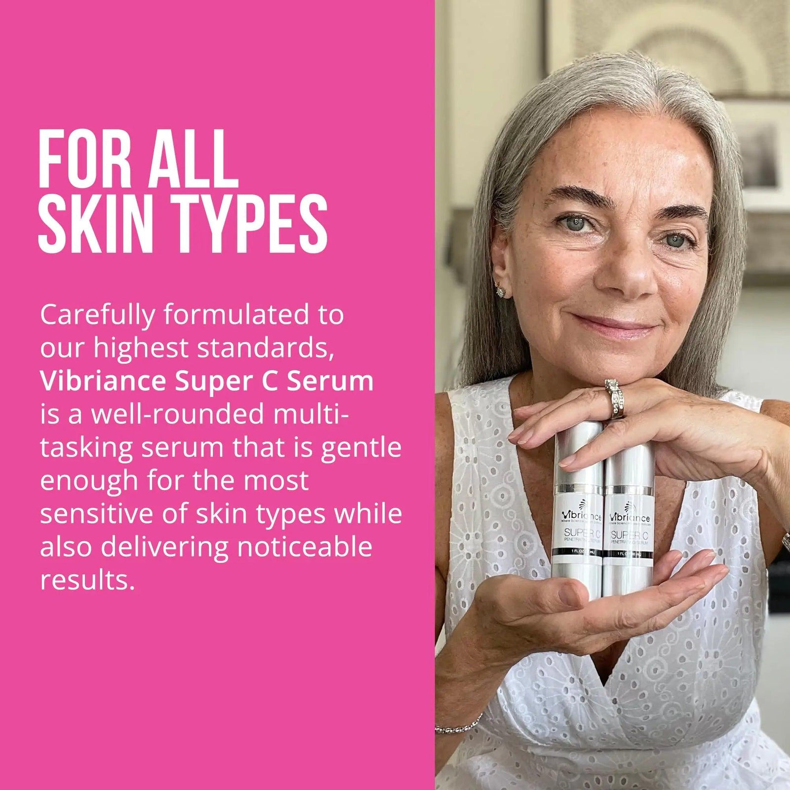 Vibriance Super C Serum for Mature Skin, Made in USA, All-In-One Formula Hydrates, Firms, Lifts, Smooths, Targets Age Spots, Wrinkles, Vitamin C Serum; 1 fl oz - Pack of 2 1 Fl Oz (Pack of 2) - Evallys.com # #