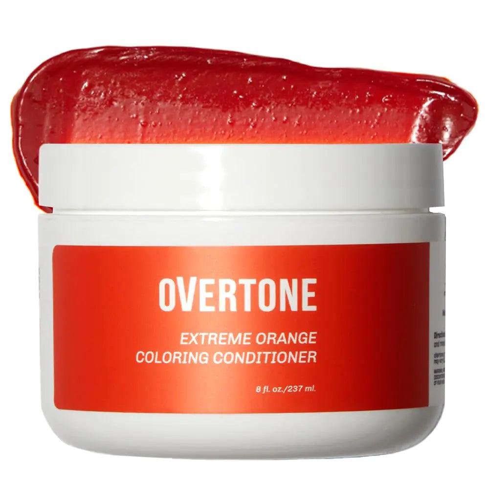 oVertone Haircare Color Depositing Conditioner - 8 oz Semi Permanent Hair Color with Shea Butter & Coconut Oil - Temporary Hair Color Dye - Vegan, Cruelty-Free - Extreme Orange - Evallys.com # #